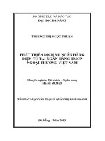 Phát triển dịch vụ ngân hàng điện tử tại ngân hàng TMCP ngoại thương việt nam