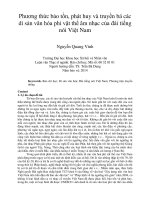 Phương thức bảo tồn, phát huy và truyền bá các di sản văn hóa phi vật thể âm nhạc của đài tiếng nói việt nam 