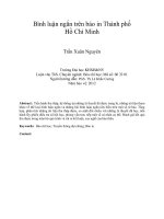 Bình luận ngắn trên báo in thành phố hồ chí minh 