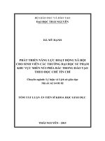 Phát triển năng lực hoạt động xã hội cho sinh viên các trường đại học sư phạm khu vực miền núi phía bắc trong đào tạo theo học chế tín chỉ (TT)