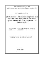 Tóm tắt luận án quan hệ việt trung giai đoạn 1986 2010 qua trường hợp quan hệ hai tỉnh quảng ninh (việt nam) và quảng tây (trung quốc)