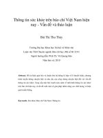 Thông tin sức khỏe trên báo chí việt nam hiện nay   vấn đề và thảo luận 