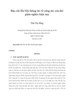 Báo chí hà nội thông tin về công tác xóa đói giảm nghèo hiện nay 