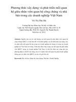 Phương thức xây dựng và phát triển mối quan hệ giữa nhân viên quan hệ công chúng và nhà báo trong các doanh nghiệp việt nam 