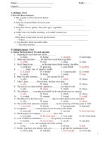 Bài 1 tiết số 2 HKI tiếng anh 12 (with  key) 