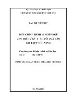 Tóm tắt luận án điều chỉnh hành vi ngôn ngữ cho trẻ tự kỷ 3 – 6 tuổi dựa vào bài tập chức năng 
