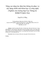 Nâng cao năng lực đảm bảo thông tin phục vụ xây dựng chính sách khoa học và công nghệ (nghiên cứu trường hợp cục thông tin KHCN quốc gia) 