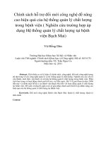 Chính sách hỗ trợ đổi mới công nghệ để nâng cao hiệu quả của hệ thống quản lý chất lượng trong bệnh viện ( nghiên cứu trường hợp áp dụng hệ thống quản lý chất lượng tại bệnh viện bạch mai) 
