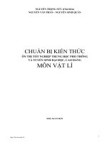 CHUẨN BỊ KIẾN THỨC ÔN THI TỐT NGHIỆP TRUNG HỌC PHỔ THÔNG VÀ TUYỂN SINH ĐẠI HỌC, CAO ĐẲNG MÔN VẬT LÍ