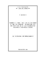 Nghiên cứu ảnh hưởng của một số biến pháp kỹ thuật đến sinh trưởng, phát triển và phẩm chất chế biến của giống khoai tây atlantic tại tân yên, bắc giang