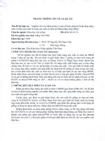 Trang thông tin về đóng góp mới của luận án nghiên cứu xác định giống và một số biện pháp kỹ thuật tăng năng suất và hiệu quả kinh tế trong sản xuất cà chua tại đồng bằng sông hồng