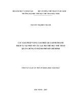 Các giải pháp nâng cao hiệu quả kinh doanh dịch vụ tại một số câu lạc bộ thể dục thể thao quần chúng tại thành phố hồ chí minh (TT)