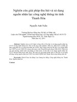 Nghiên cứu giải pháp thu hút và sử dụng nguồn nhân lực công nghệ thông tin tỉnh thanh hóa 