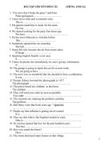 Bài tập chuyển đổi câu tự luận tiếng anh lớp 12 