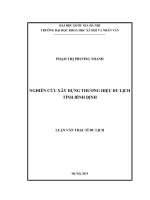 Nghiên cứu xây dựng thương hiệu du lịch tỉnh bình định 