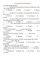 Bài tập mệnh đề chỉ sự nhượng bộ 