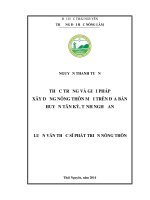 Thực trạng và giải pháp xây dựng nông thôn mới trên địa bàn huyện tân kỳ, tỉnh nghệ an
