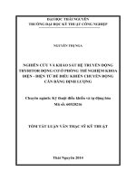 Tóm tắt luận văn nghiên  cứu  và  khảo  sát  hệ  truyền  động thyritor – động cơ ở phòng thí nghiệm khoa điện   điện tử để điều khiển chuyển động cân băng định lượng 