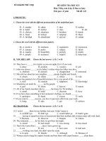 kiểm tra HKI tiếng anh khối 12 