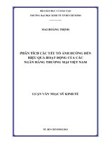 Phân tích các yếu tố ảnh hưởng đến hiệu quả hoạt động của các ngân hàng thương mại việt nam đại học kinh tế 2015 