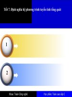 Tiết 7  định nghĩa hệ phương trình tuyến tính tổng quát 