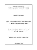 TÓM TẮT LUẬN VĂN THẠC SỸ KY THUẬT TỔNG HỢP BỘ ĐIỀU KHIỂN CHO ĐỐI TƯỢNG TÍCH PHÂN QUÁN TÍNH BẬC NHẤT