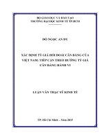 Xác định tỷ giá hối đoái cân bằng của việt nam tiếp cận theo hướng tỷ giá cân bằng hành vi đại học kinh tế 2015 