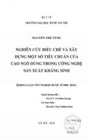 Nghiên cứu điều chế và xây dựng một số tiêu chuẩn của cao ngô dùng trong công nghệ sản xuất kháng sinh