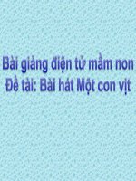 Bài giảng điện tử mầm non lớp Chồi đề tài bài hát một con vịt