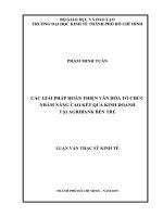 các giải pháp hoàn thiện văn hóa tổ chức nhằm nâng cao hiệu quả kinh doanh tại agribank bến tre
