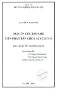 Nghiên cứu bào chế viên phân tán chứa acyclovir