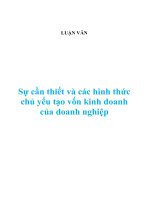 Sự cần thiết và các hình thức chủ yếu tạo vốn kinh doanh của doanh nghiệp