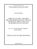 TÓM TẮT LUẬN VĂN THẠC SĨ KỸ THUẬT NGHIÊN CỨU CẤU TRÚC VÀ HỆ THỐNG ĐIỀU KHIỂN BỘ BIẾN ĐỔI BÁN DẪN CÔNG SUẤT CHO HỆ PIN MẶT TRỜI CÓ THUẬT TOÁN  DÒ TÌM ĐIỂM CÔNG SUẤT LỚN NHẤT