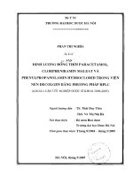 Định lượng đồng thời paracetamol, clorpheniramin maleat và phenylpropanolamin hydroclorid trong viên nén decolgen bằng phương pháp HPLC