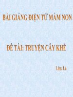 Bài giảng điện tử mầm non lớp Lá đề tài Truyện cây khế
