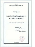 Nghiên cứu bào chế siêu vi tiểu phân fenofibrat
