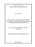 Tóm tắt luận văn thạc sĩ kỹ thuật nâng cao chất lượng điều khiển hệ thống truyền động có khe hở bằng bộ điều khiển mờ chỉnh định tham số bộ điều khiển PID 