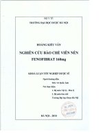 Nghiên cứu bào chế viên nén fenofibrat 160mg