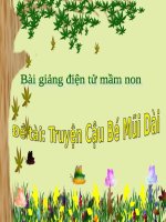 Bài giảng điện tử mầm non lớp Chồi đề tài Làm quen văn học Cậu bé mũi dài
