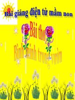 Bài giảng điện tử mầm non lớp Chồi đề tài Thơ bình minh trong vườn