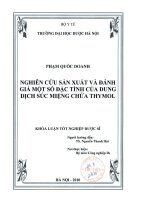 Nghiên cứu sản xuất và đánh giá một số đặc tính của dung dịch súc miệng chứa thymol