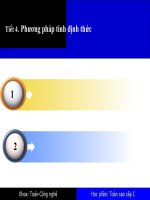 Tiết 4   phương pháp tính định thức 