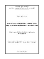 Tóm tắt luận văn thạc sĩ kỹ thuật NÂNG CAO CHẤT LƯỢNG điều KHIỂN ổ đỡ từ 4 bậc tự DO BẰNG bộ điều KHIỂN mờ THÍCH NGHI 