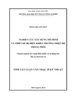 Tóm tắt luận văn thạc sĩ kỹ thuật NGHIÊN cứu xây DỰNG mô HÌNHVÀ THIẾT kế bộ điều KHIỂN TRƯỜNG NHIỆT ĐỘTRONG PHÔI 