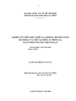 Nghiên cứu điều kiện chiếu xạ nơtron cho phân tích kích hoạt và chế tạo đồng vị phóng xạ tại lò phản ứng hạt nhân đà lạt