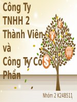So sánhCông Ty TNHH 2 Thành Viên vàCông Ty Cổ Phần