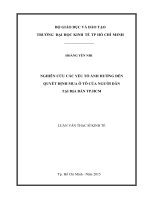 Nghiên cứu các yếu tố ảnh hưởng đến quyết định mua ô tô của người dân tại địa bàn thành phố hồ chí minh đại học kinh tế 2015 