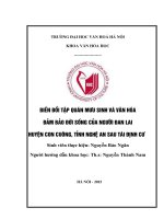 Biến đổi tập quán mưu sinh và văn hóa đảm bảo đời sống của người đan lai, huyện con cuông, tỉnh nghệ an sau tái định cư 