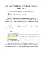 Các hàm tài chính (financial functions) trong excel 