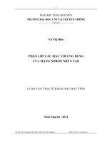 PHÂN lớp các mẫu với ỨNG DỤNG của MẠNG nổn NHÂN tạo